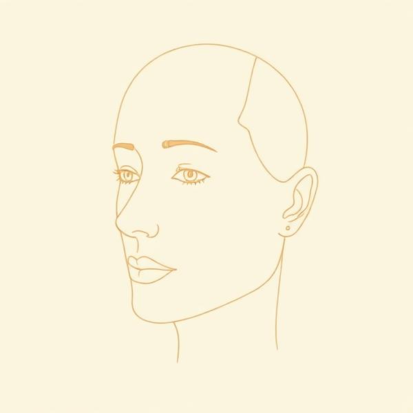 Anatomical face diagram with injection site markers